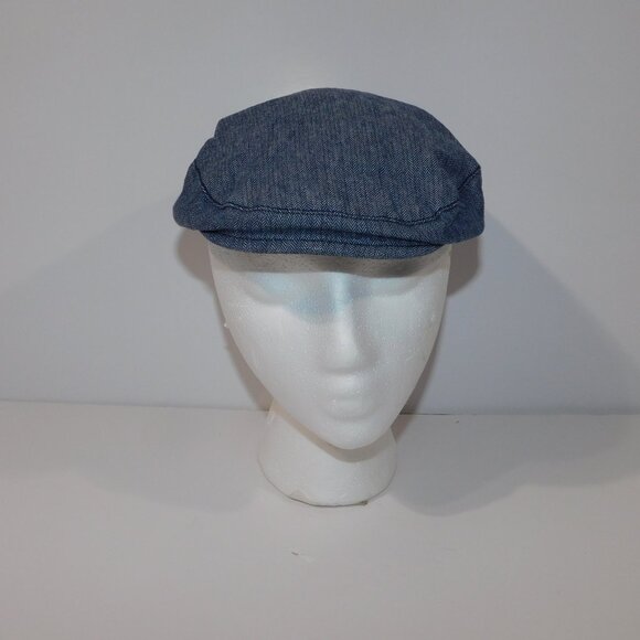 The Childrens Place Blue Herringbone Boys 4-6 Flat Top Newsboy Hat Cap Golf - Picture 7 of 7